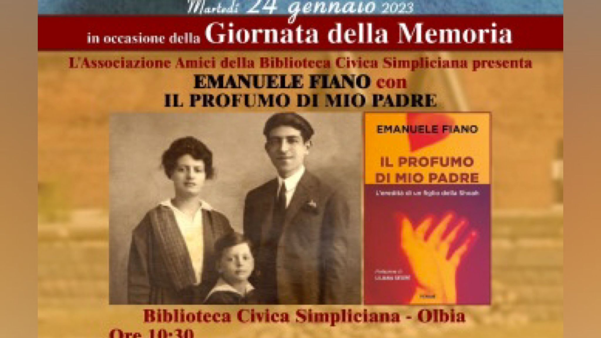 Olbia, Giornata della Memoria: presentazione del libro “Il profumo di mio padre”