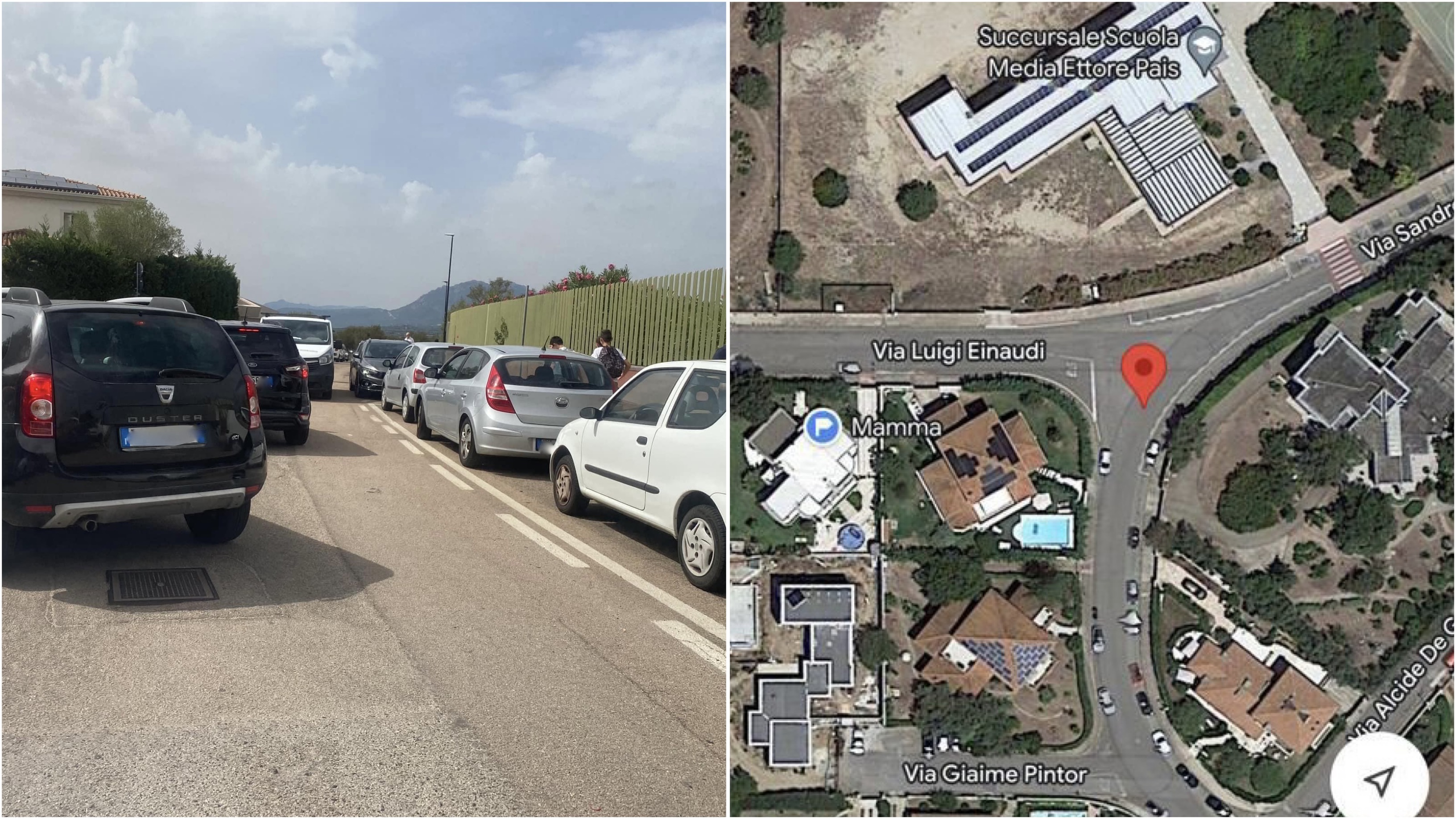 Olbia, caos parcheggi all'uscita della scuola: 