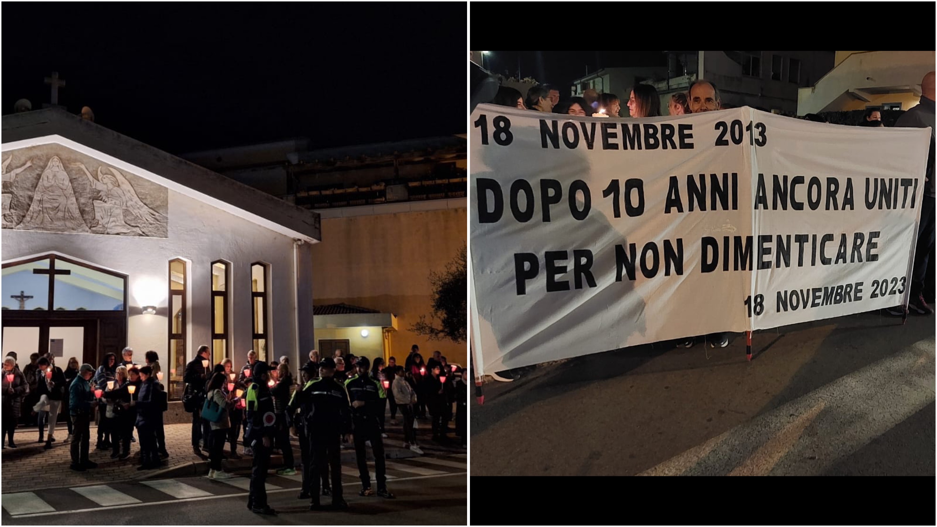 Olbia, tanta gente alla fiaccolata di commemorazione del decennale alluvione