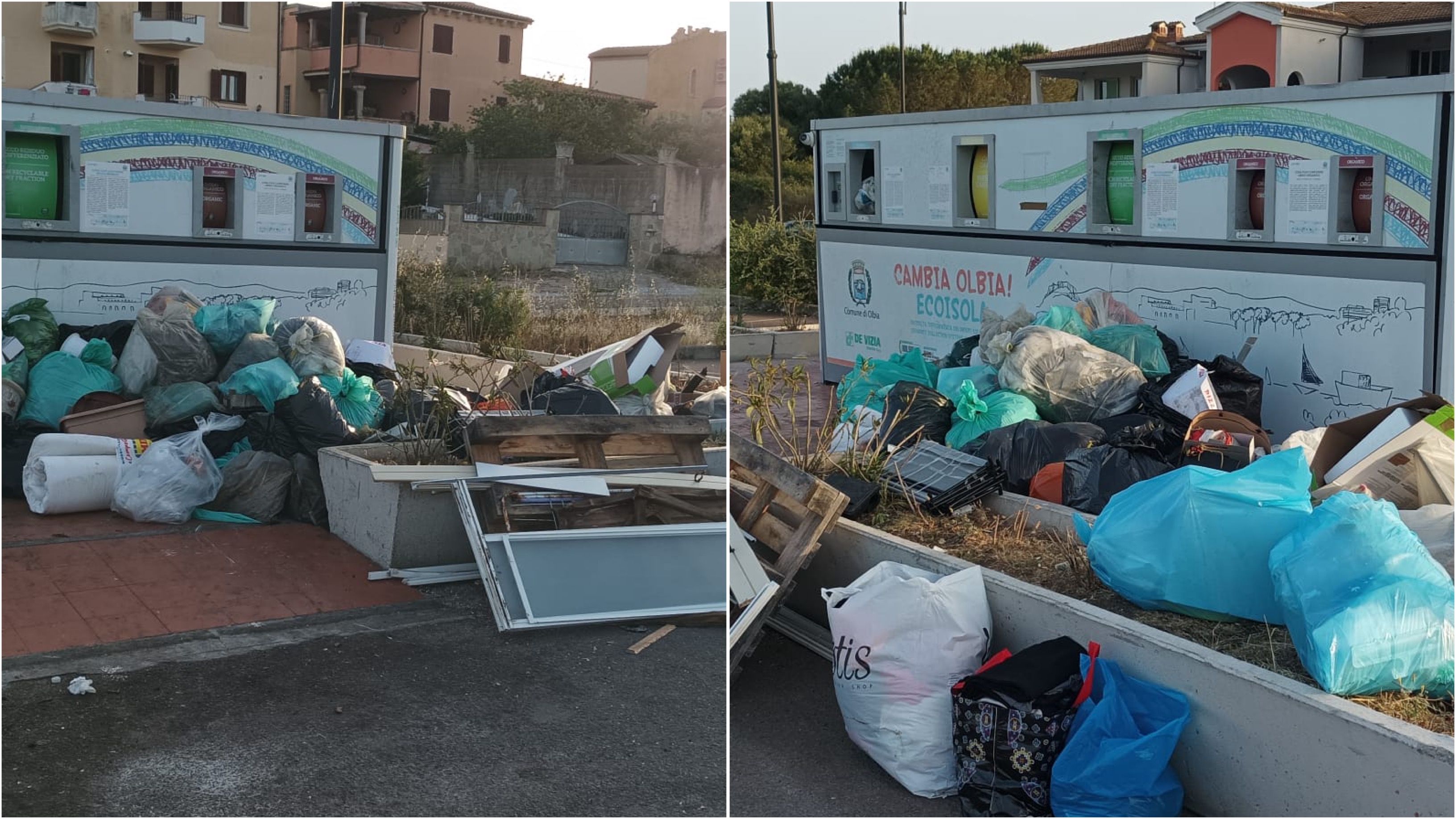 Olbia, mucchi di rifiuti all'isola ecologica di via Veronese