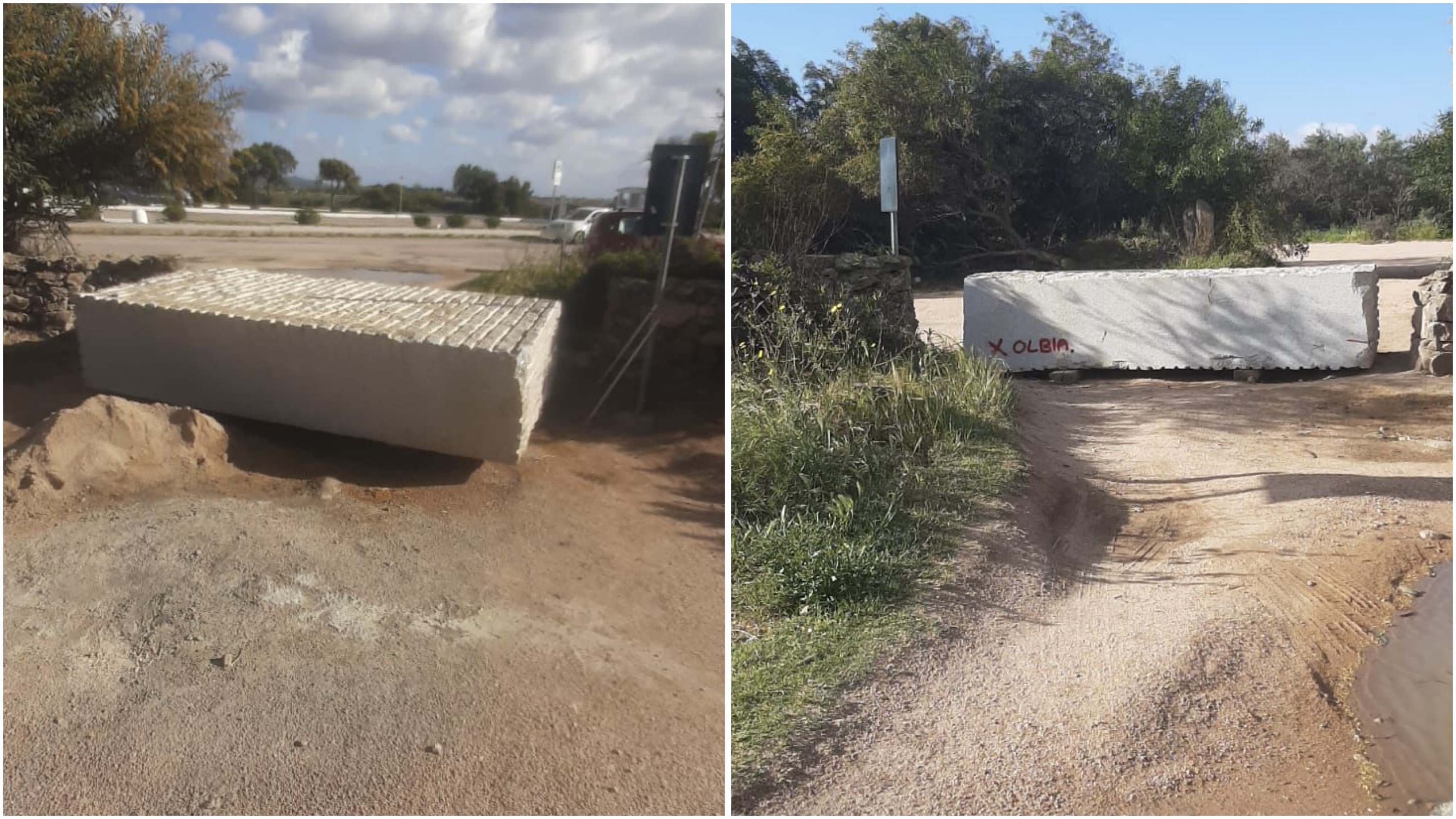 Olbia, masso blocca l'accesso alla spiaggia: 