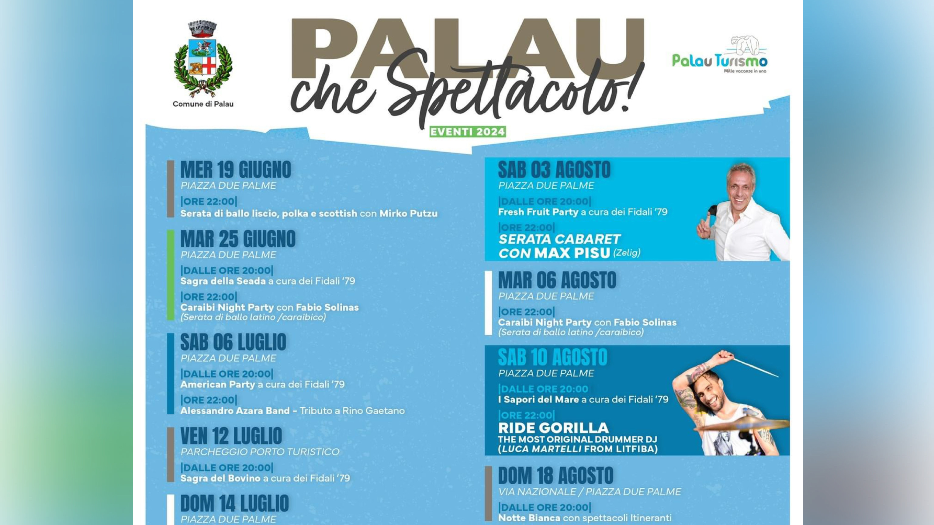 Palau: al via gli eventi estivi
