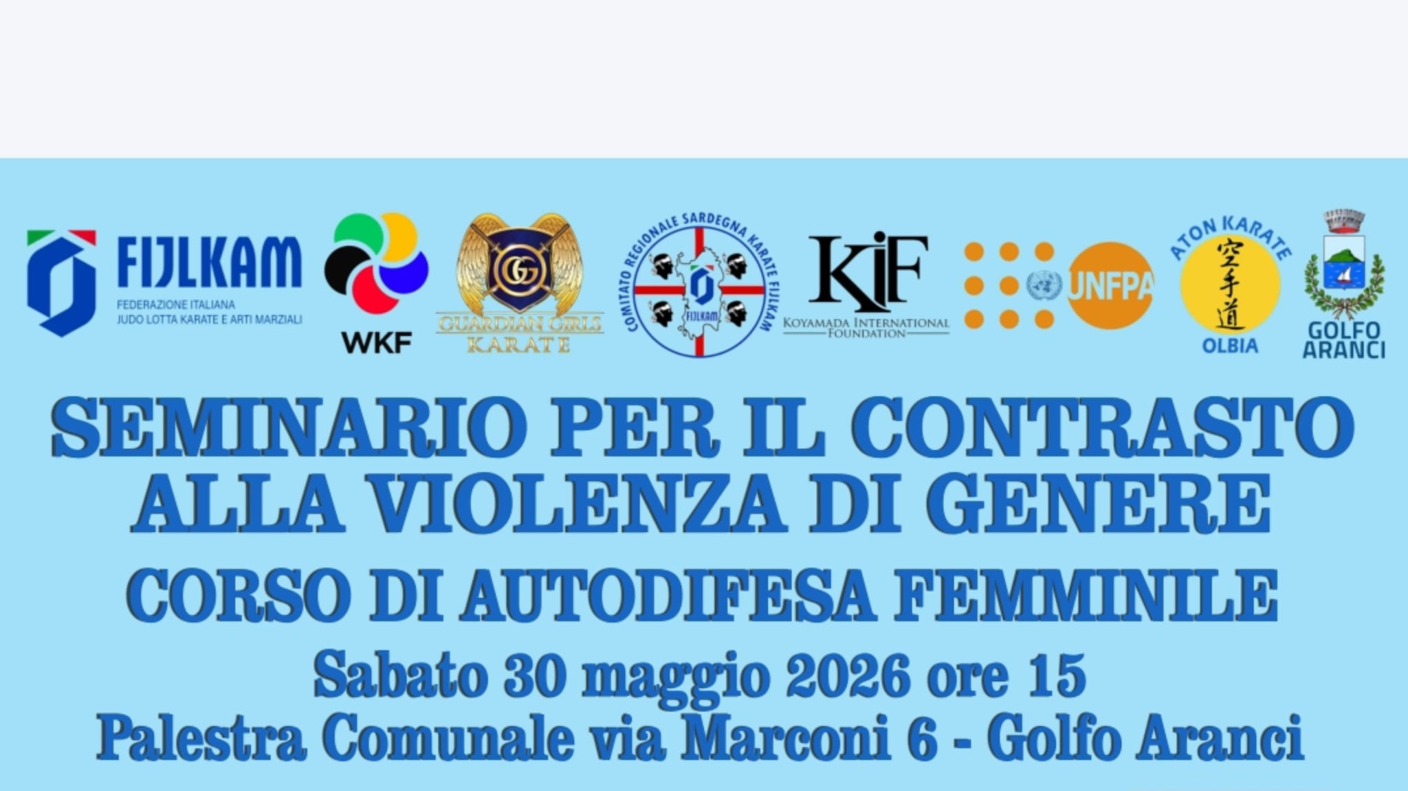 Golfo Aranci, al via il corso di autodifesa femminile organizzato da ASD Aton Club Karate 