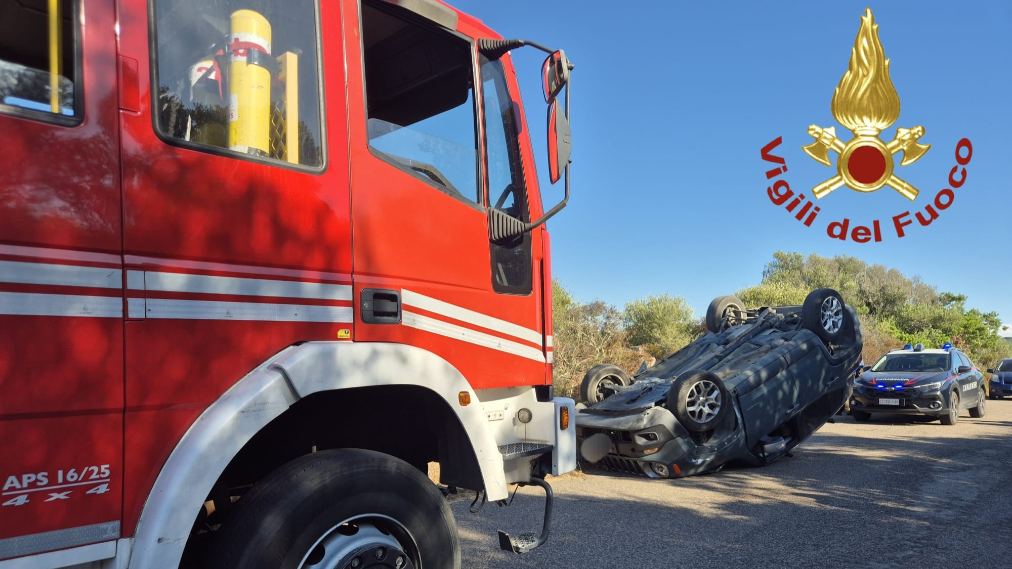Santa Teresa, auto si ribalta in località Saltara: conducente ferito