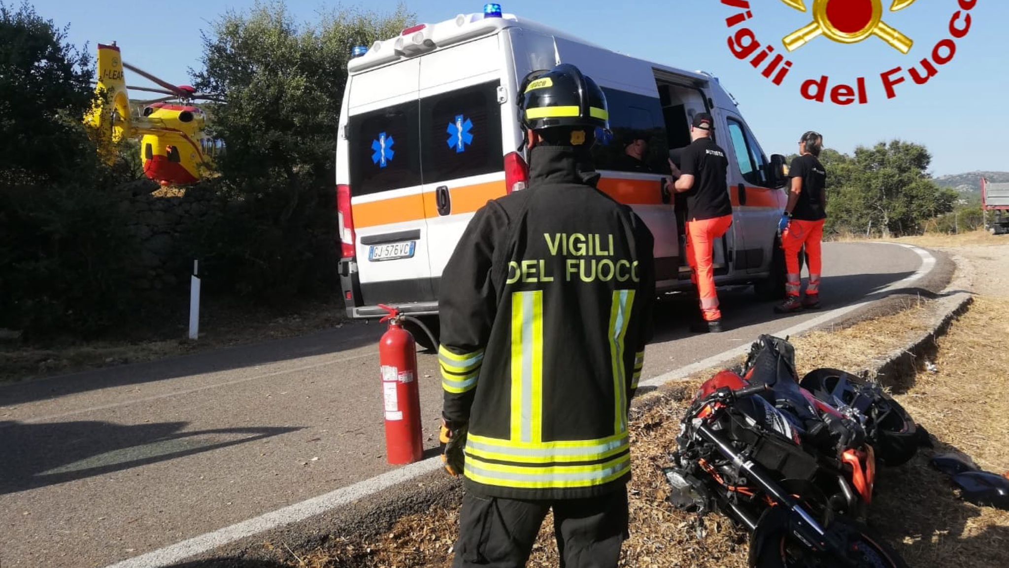 Nord Sardegna, con la moto contro il muro: grave un giovane