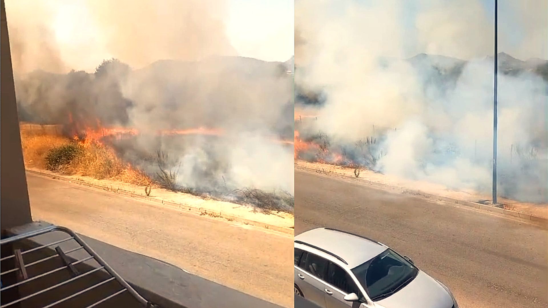Olbia: incendio in via Modena, fiamme minacciano le abitazioni