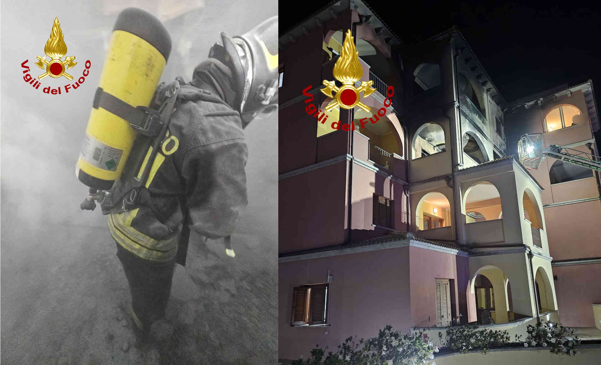 Olbia, paura nella notte: incendio in via Petta, due intossicati