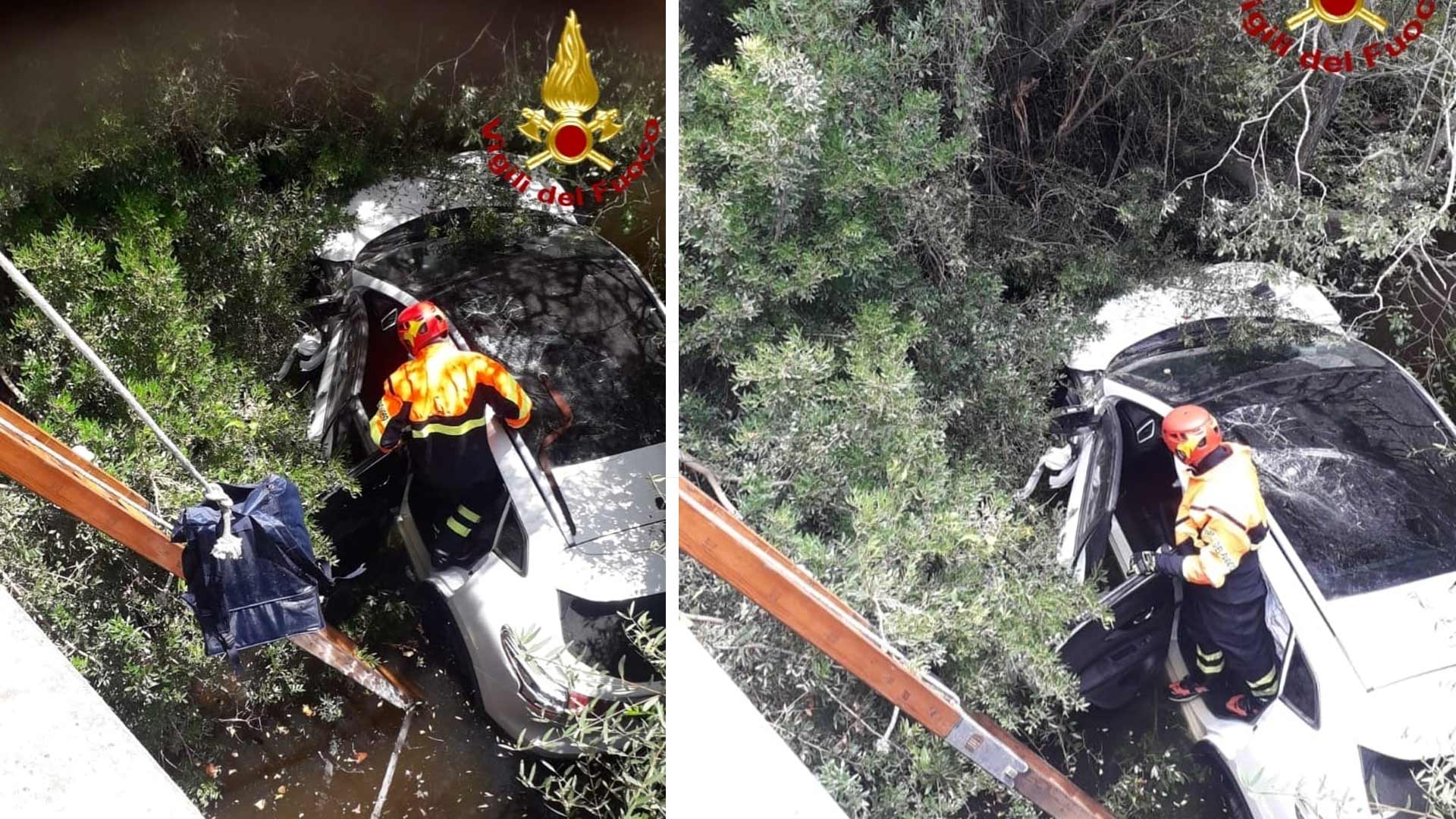 Costa Paradiso, auto finisce nel canale: due feriti