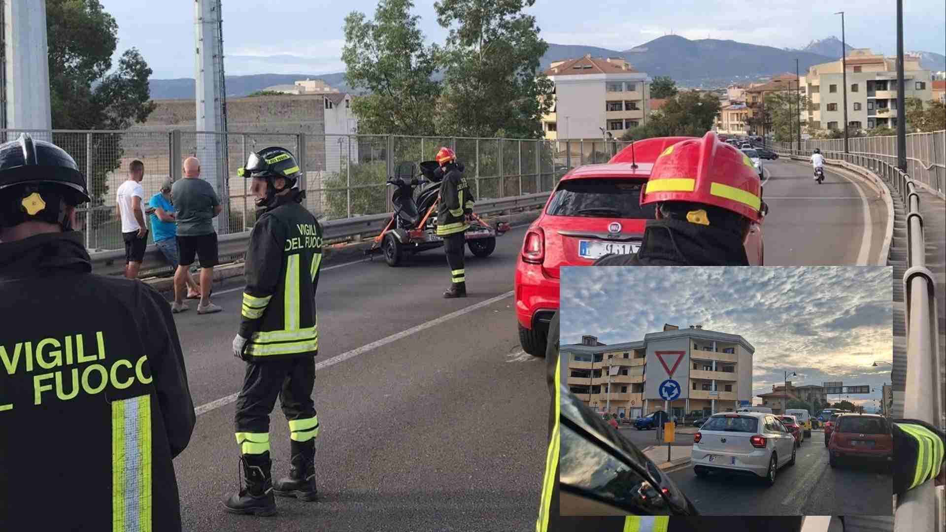 Olbia, carrello finisce contro auto: donna ferita e strada ancora chiusa