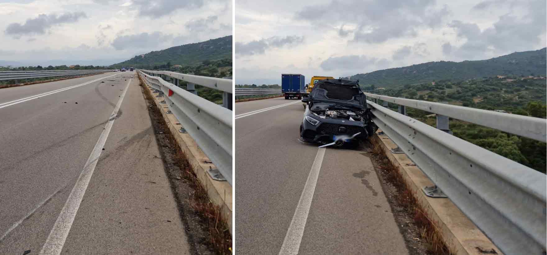 Olbia-Golfo Aranci, auto sbanda e sbatte contro guardrail: tre in ospedale