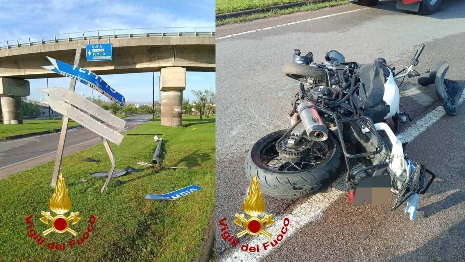 Olbia, moto impatta contro palo della luce: 2 feriti