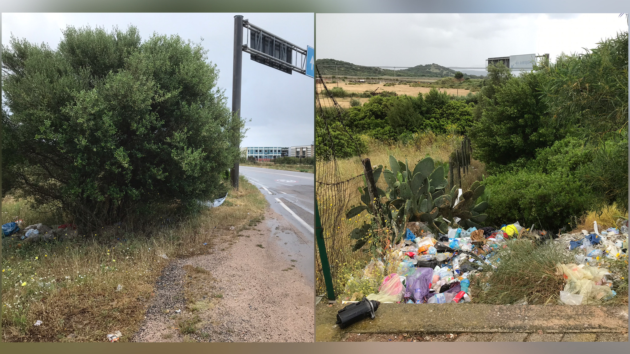 Olbia, discarica alle porte della città: le foto in diretta da Sa Marinedda