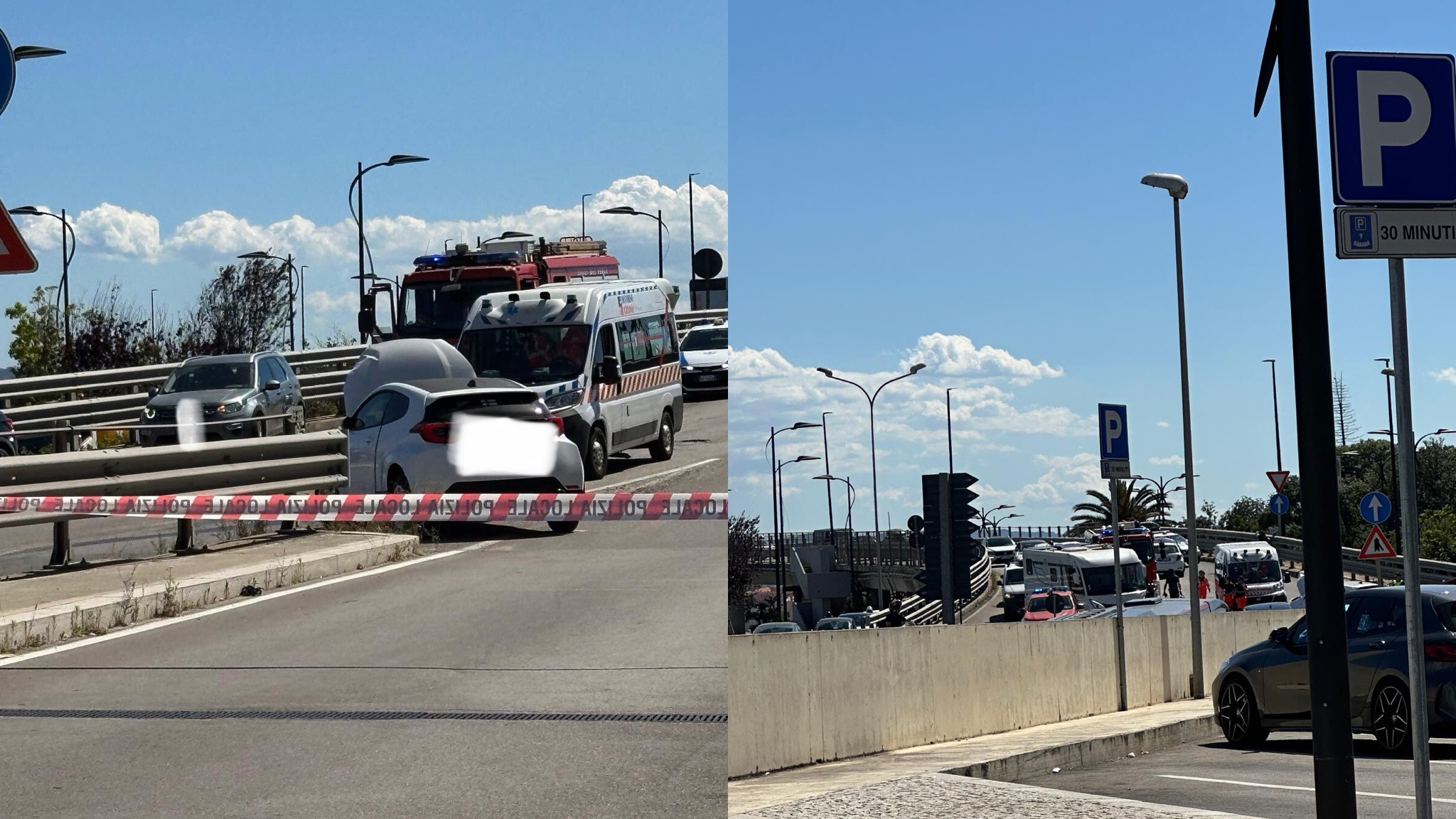 Olbia, incidente sulla soprelevata 