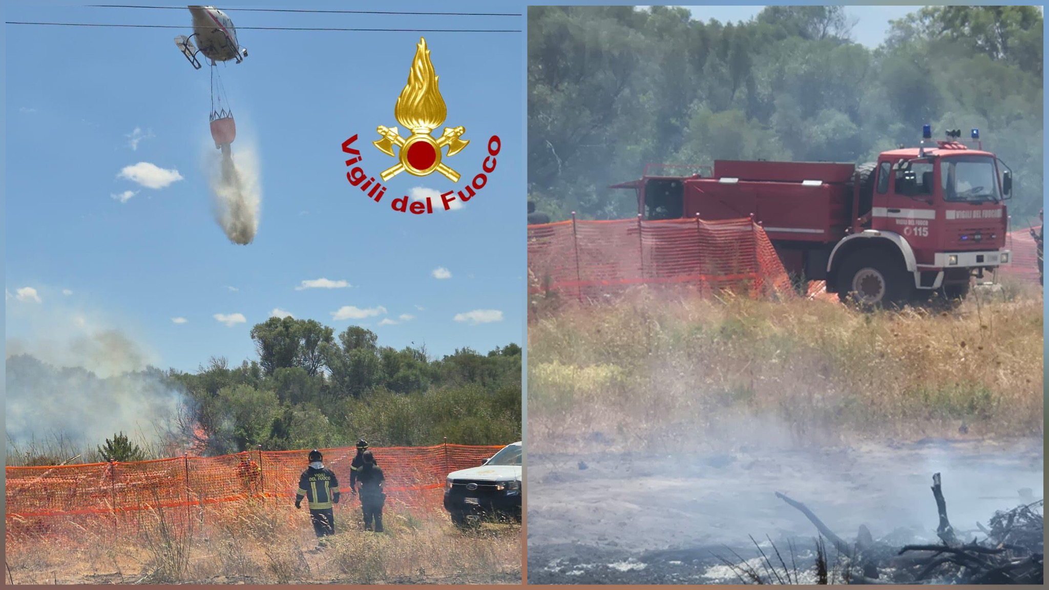 Olbia, incendio nei pressi dell’aeroporto Costa Smeralda