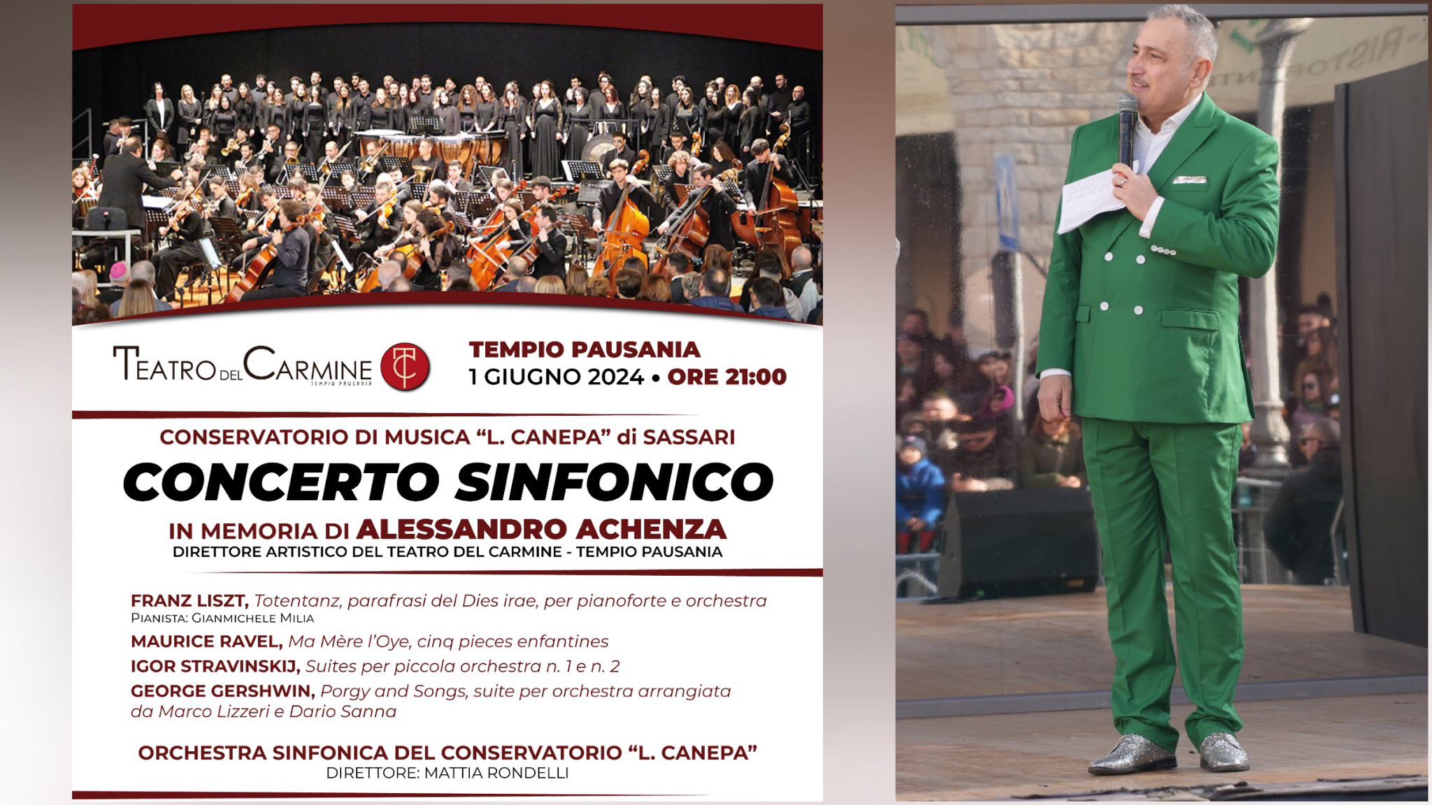 Tempio, un concerto sinfonico in memoria di Alessandro Achenza 