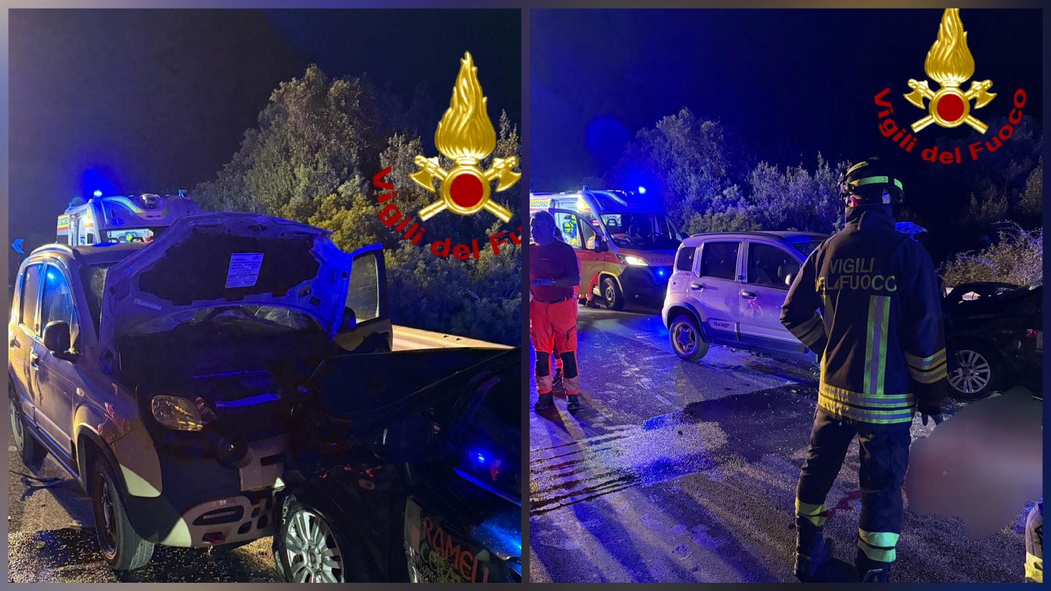 Arzachena, scontro frontale tra due auto: 6 feriti