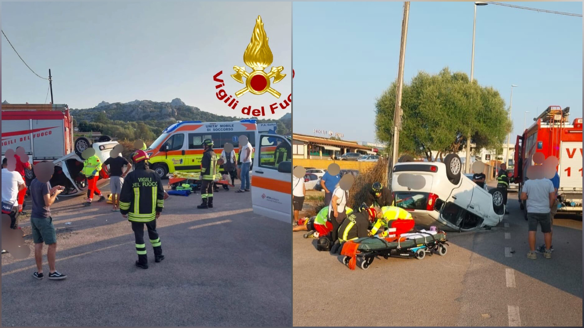 Arzachena, scontro tra due auto: 5 feriti