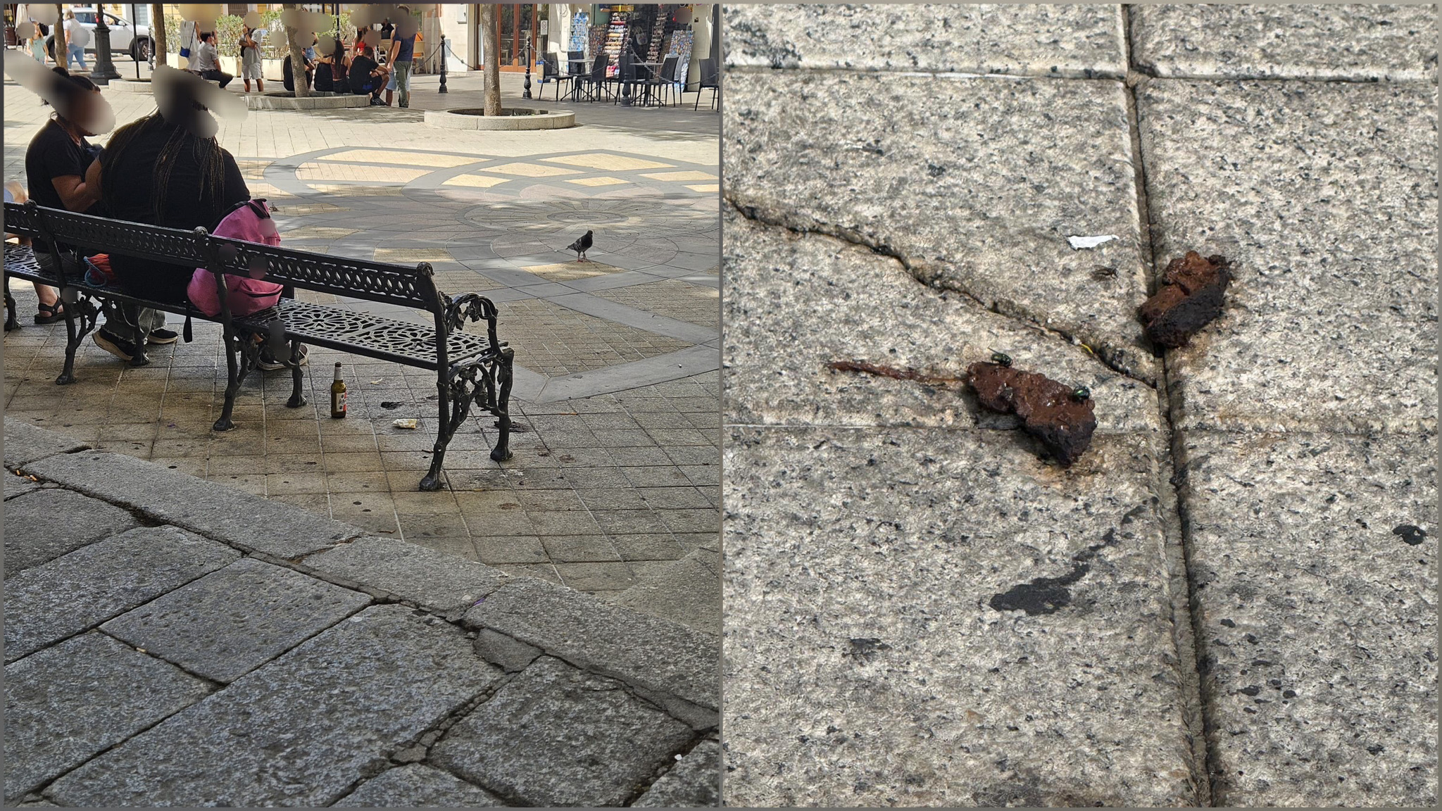 Olbia, escrementi umani in piazza Regina Margherita