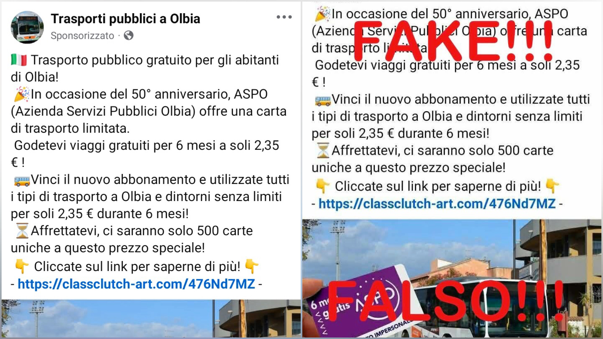 Aspo, nuova pagina fake che presenta un abbonamento agevolato