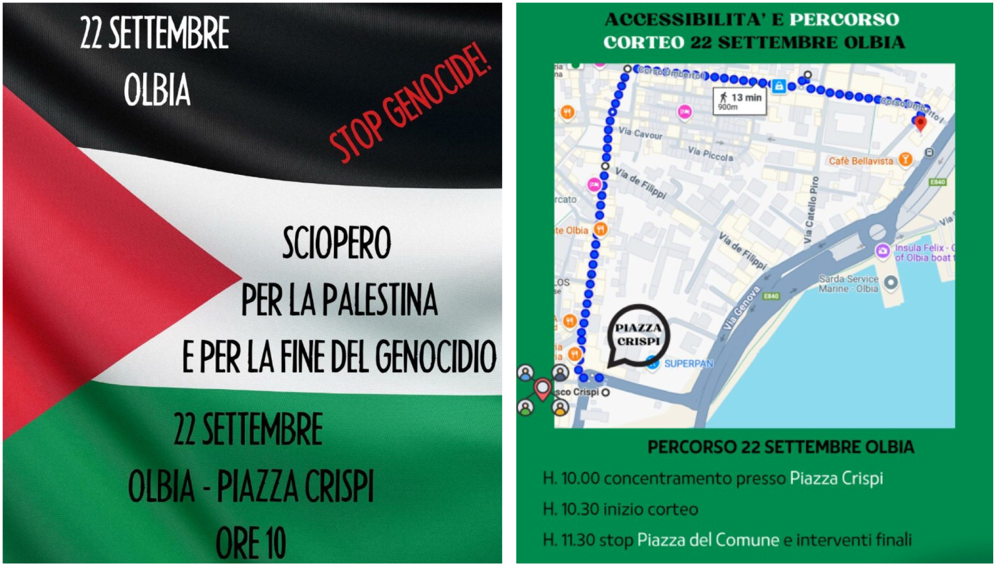 Olbia, sciopero generale: corteo per le vie della città 