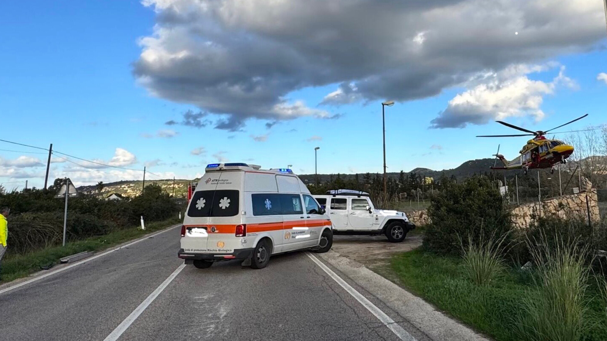 Olbia, incidente strada per Porto Rotondo, un giovane ferito