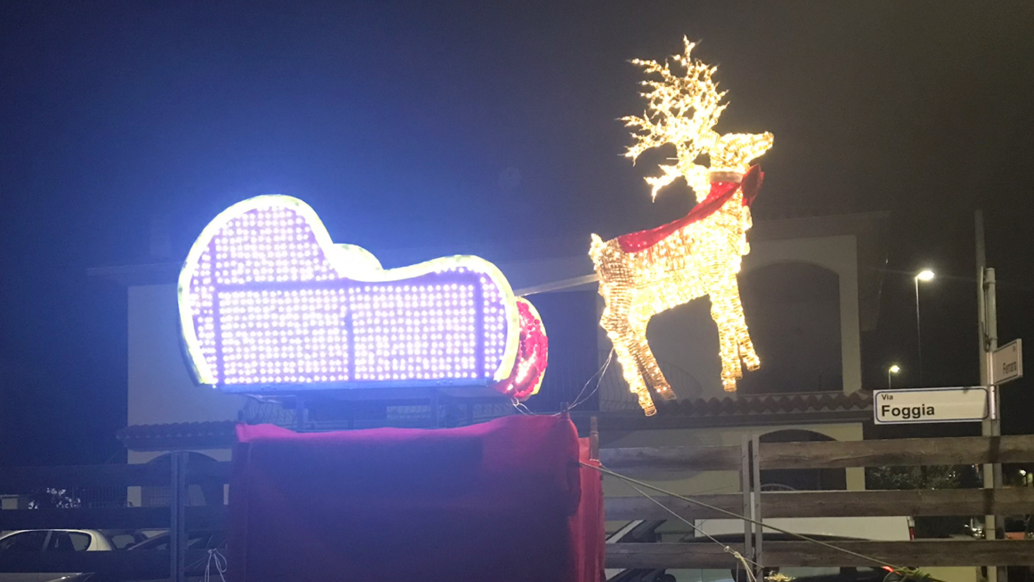 Olbia, in zona Bandinu è arrivata la slitta di Babbo Natale