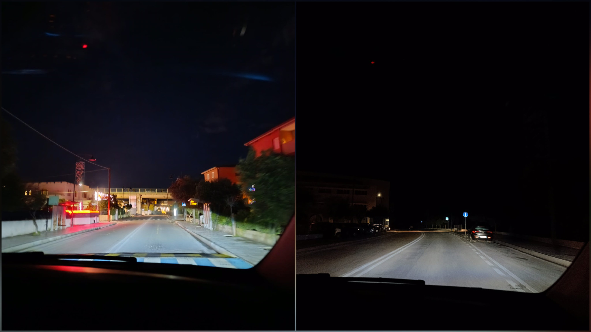 Olbia, viale Aldo Moro alta al buio 