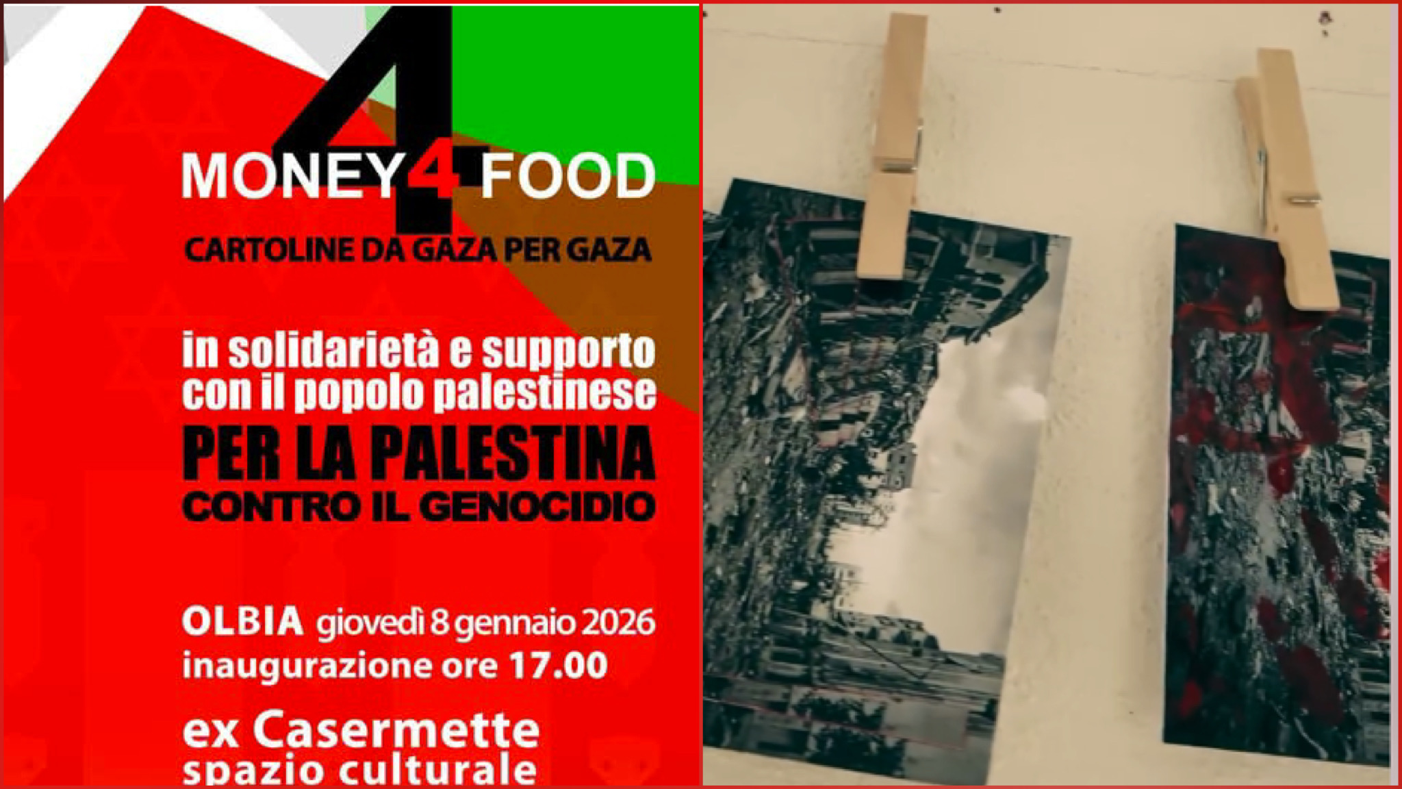 A Olbia “Cartoline da Gaza per Gaza”: la solidarietà passa attraverso l’arte