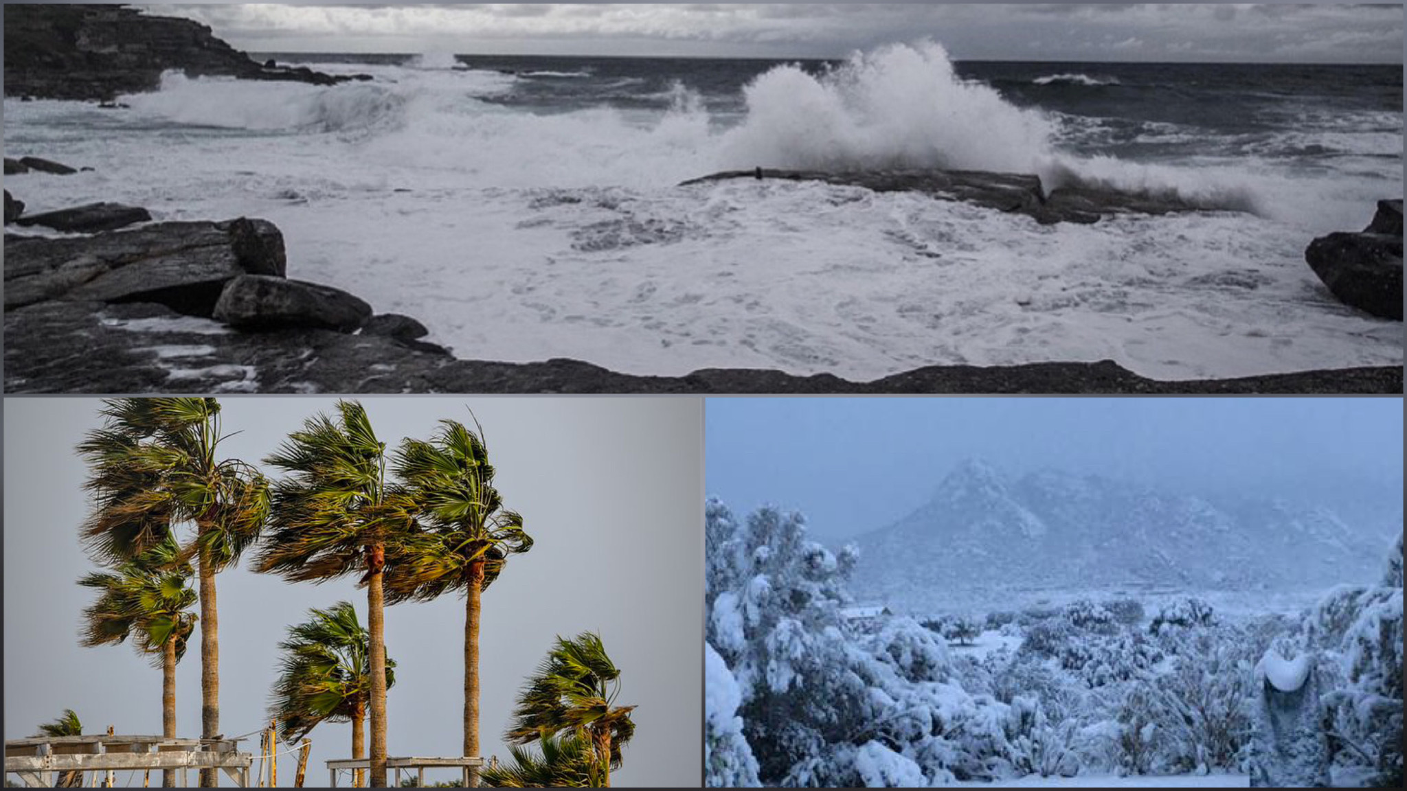 Sardegna nella morsa del freddo: burrasche, mareggiate e nevicate su tutto il territorio