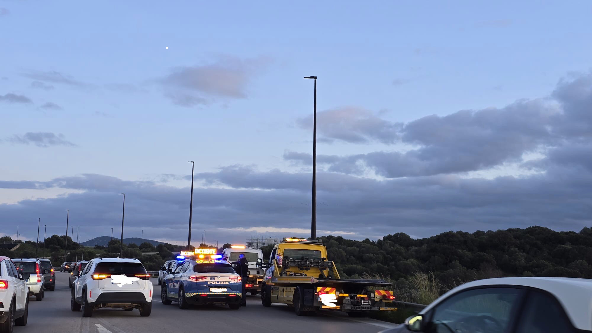 Olbia, incidente all’uscita per Sassari: tamponamento a catena