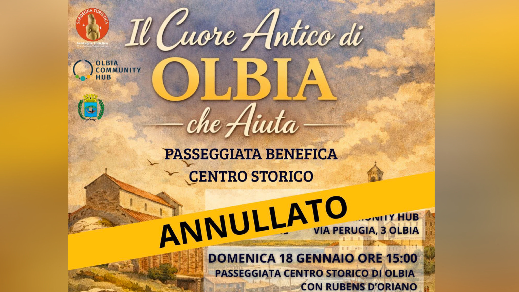 Olbia, annullata per maltempo la “Passeggiata benefica”