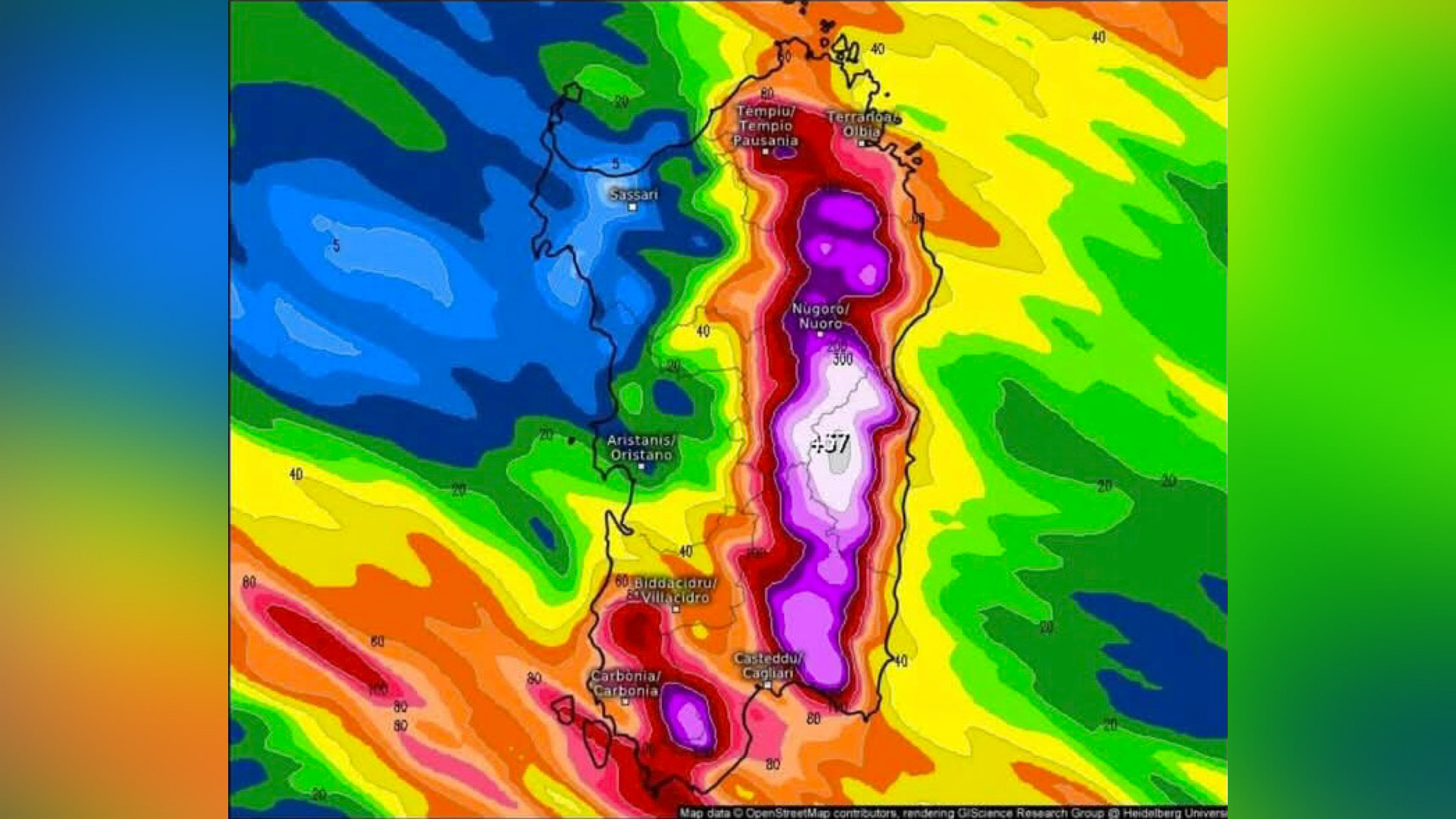 San Teodoro, allerta meteo rossa: disposta la chiusura di scuole, parchi e spiagge