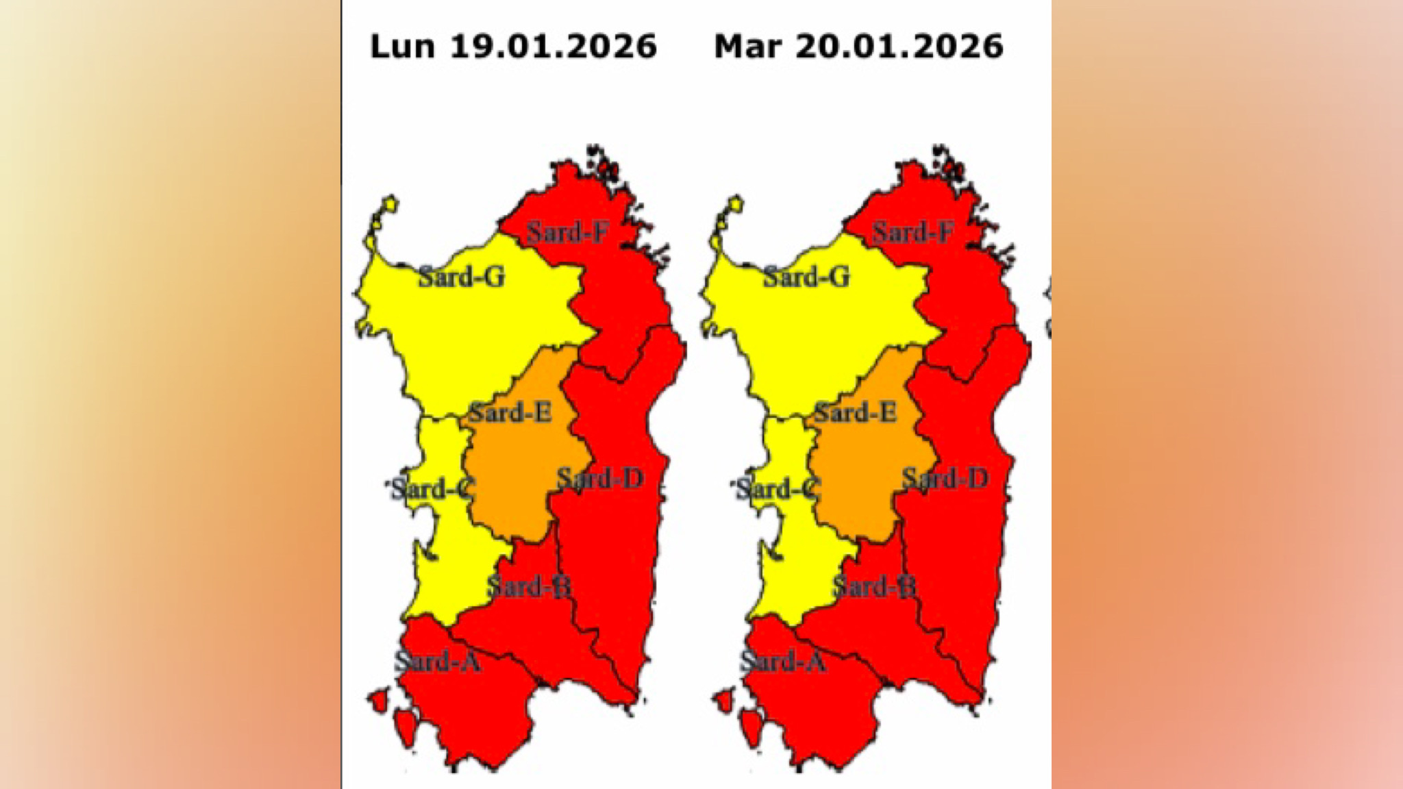 Allerta meteo: codice rosso in Gallura anche per martedì 20 
