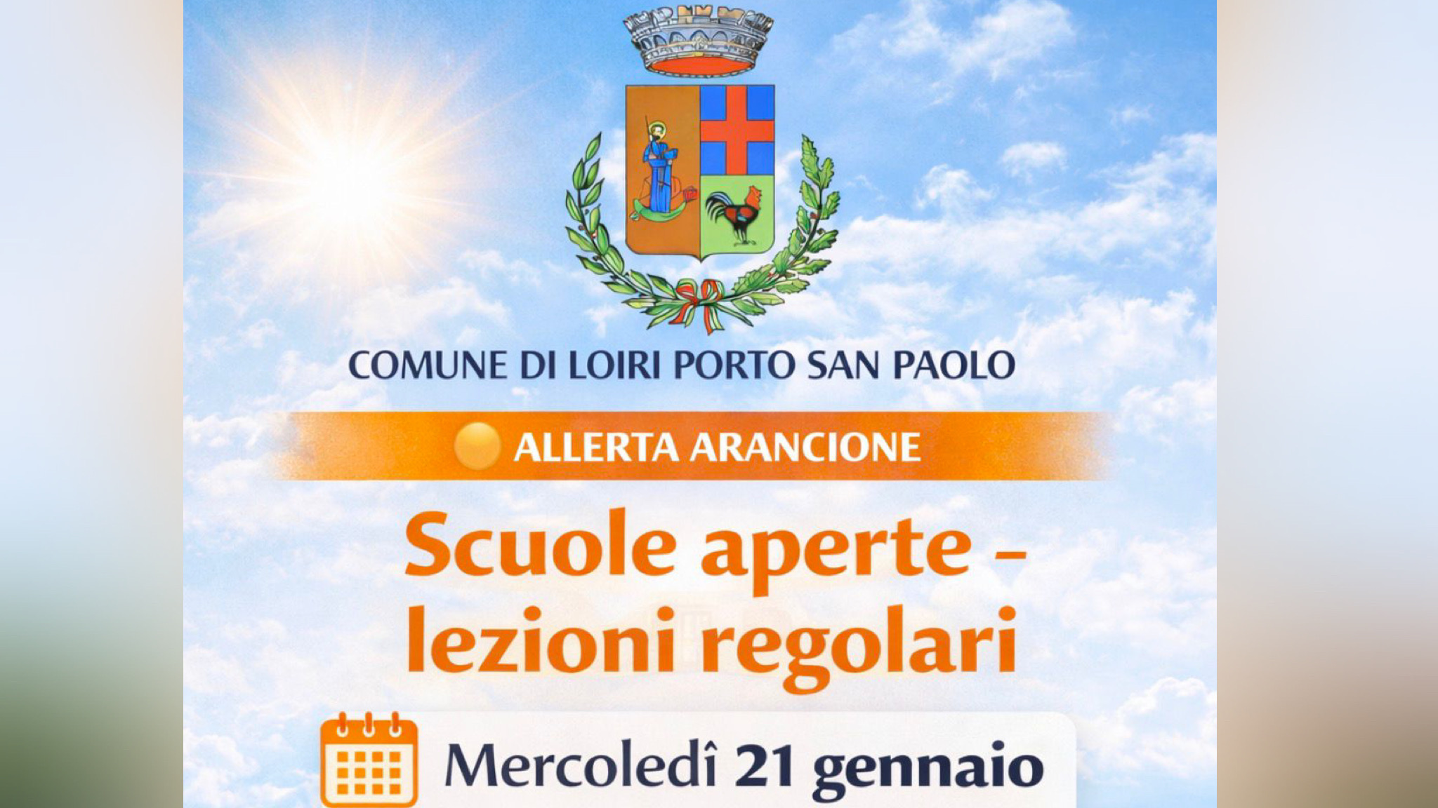 Loiri Porto San Paolo, riaprono le scuole