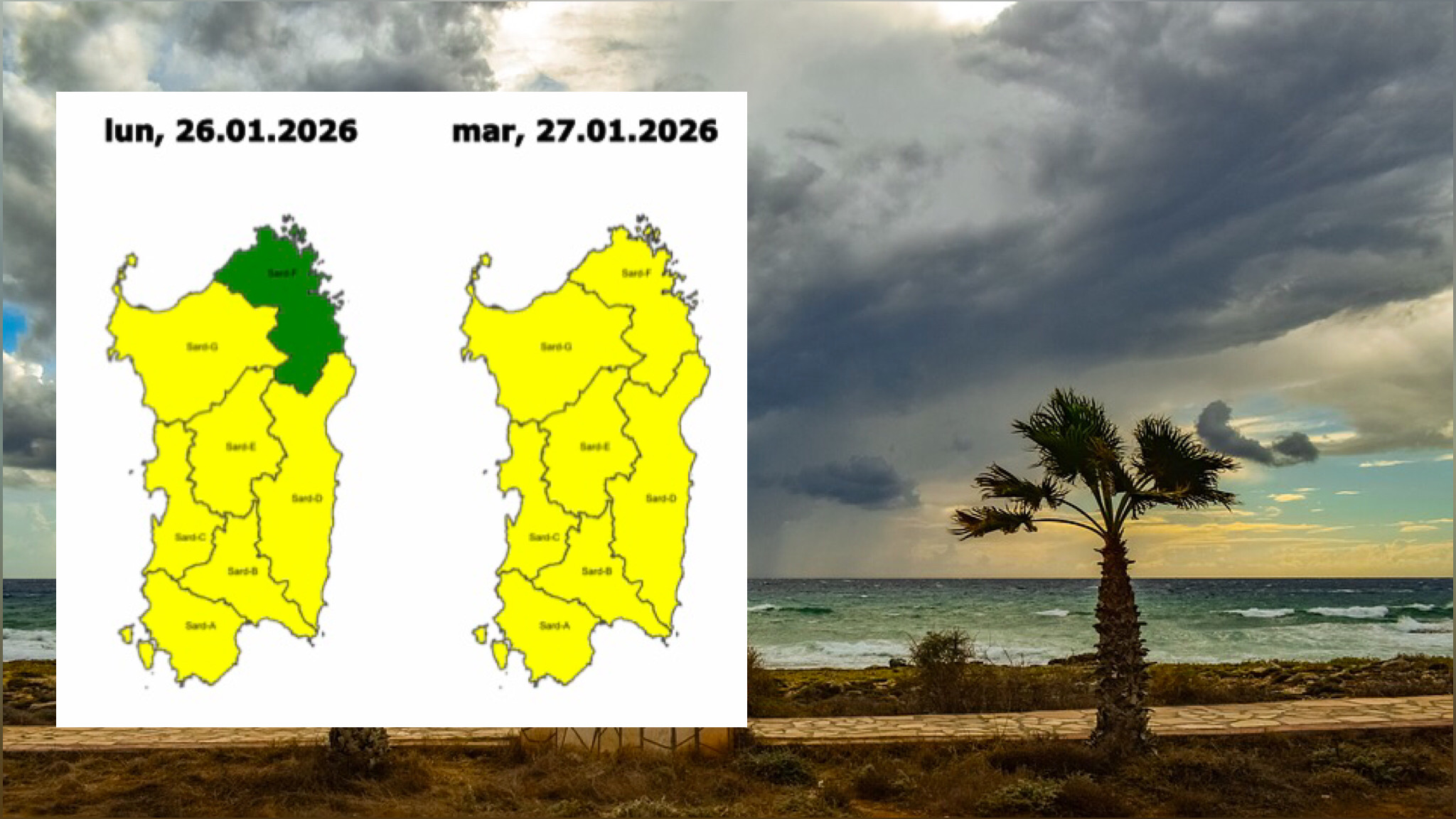 Allerta meteo, ancora piogge su tutto il territorio dell’Isola