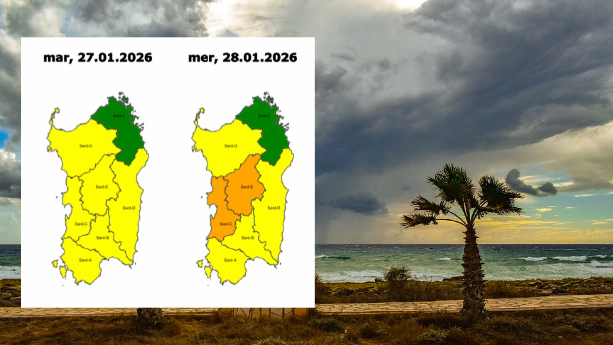 Non si arresta il maltempo nell’Isola: allerta arancione per la giornata di mercoledì 