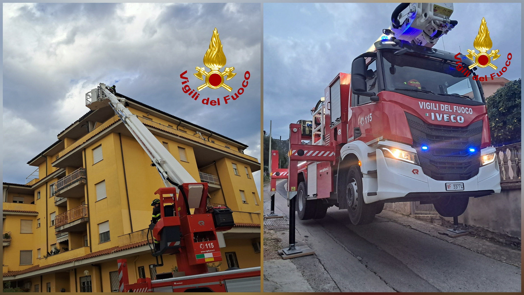 Olbia, Vigili del Fuoco all’opera per mettere in sicurezza strade e abitazioni 