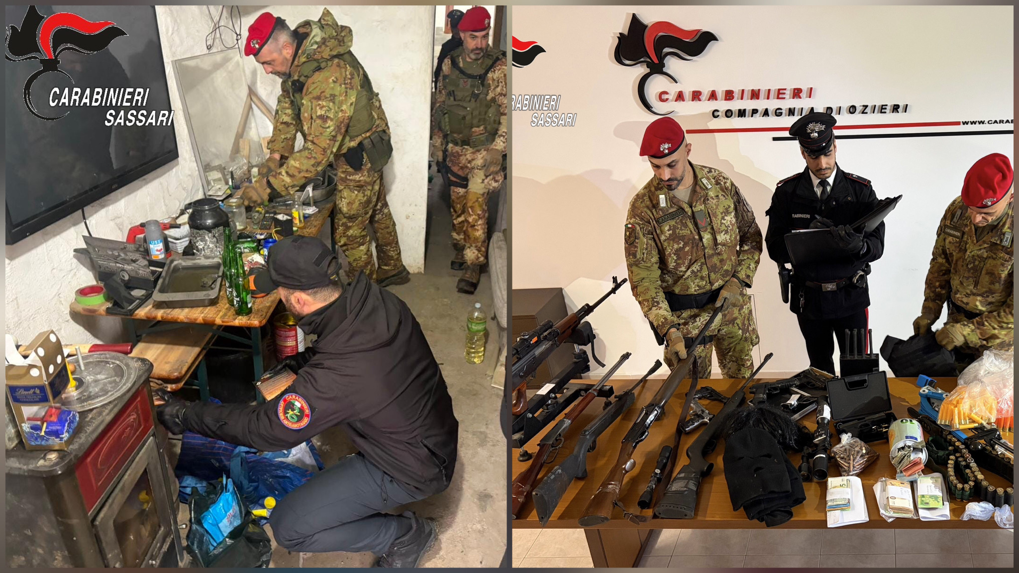 Oschiri, trovato in possesso di armi, esplosivo e droga: arrestato 