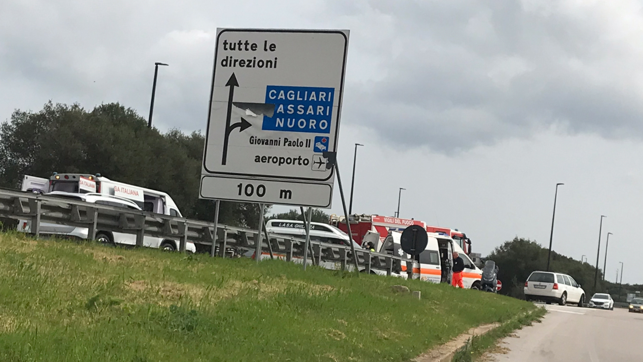 Olbia, incidente sulla rampa in direzione Nuoro, Sassari