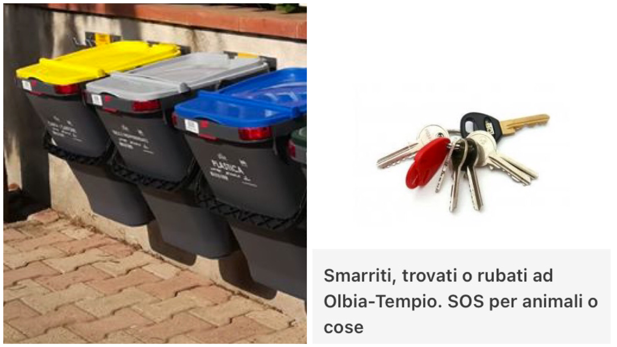 Olbia, i bidoni dei rifiuti scomparsi