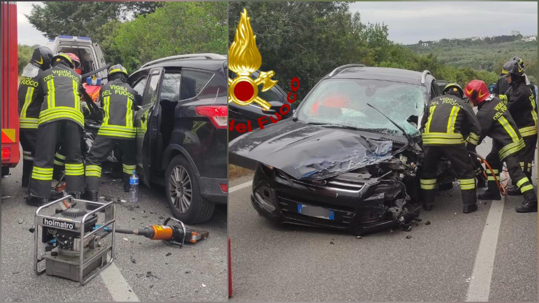 Scontro auto-furgone: il conducente dell’auto è rimasto incastrato