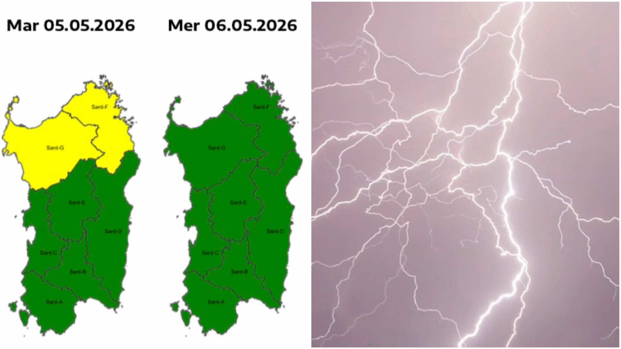 Allerta meteo in Gallura per le prossime ore