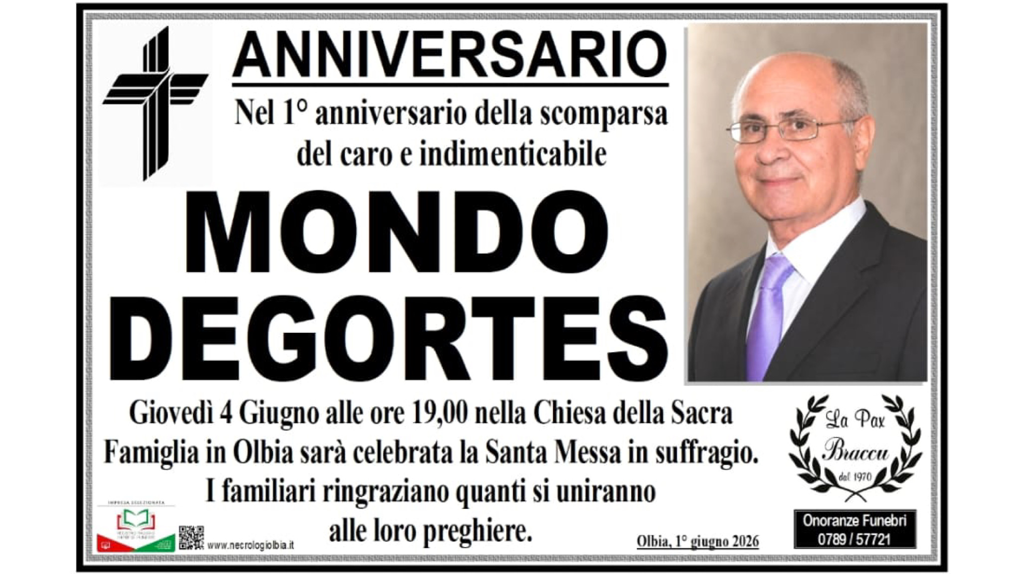 Olbia, 1°anniversario Mondo Degortes