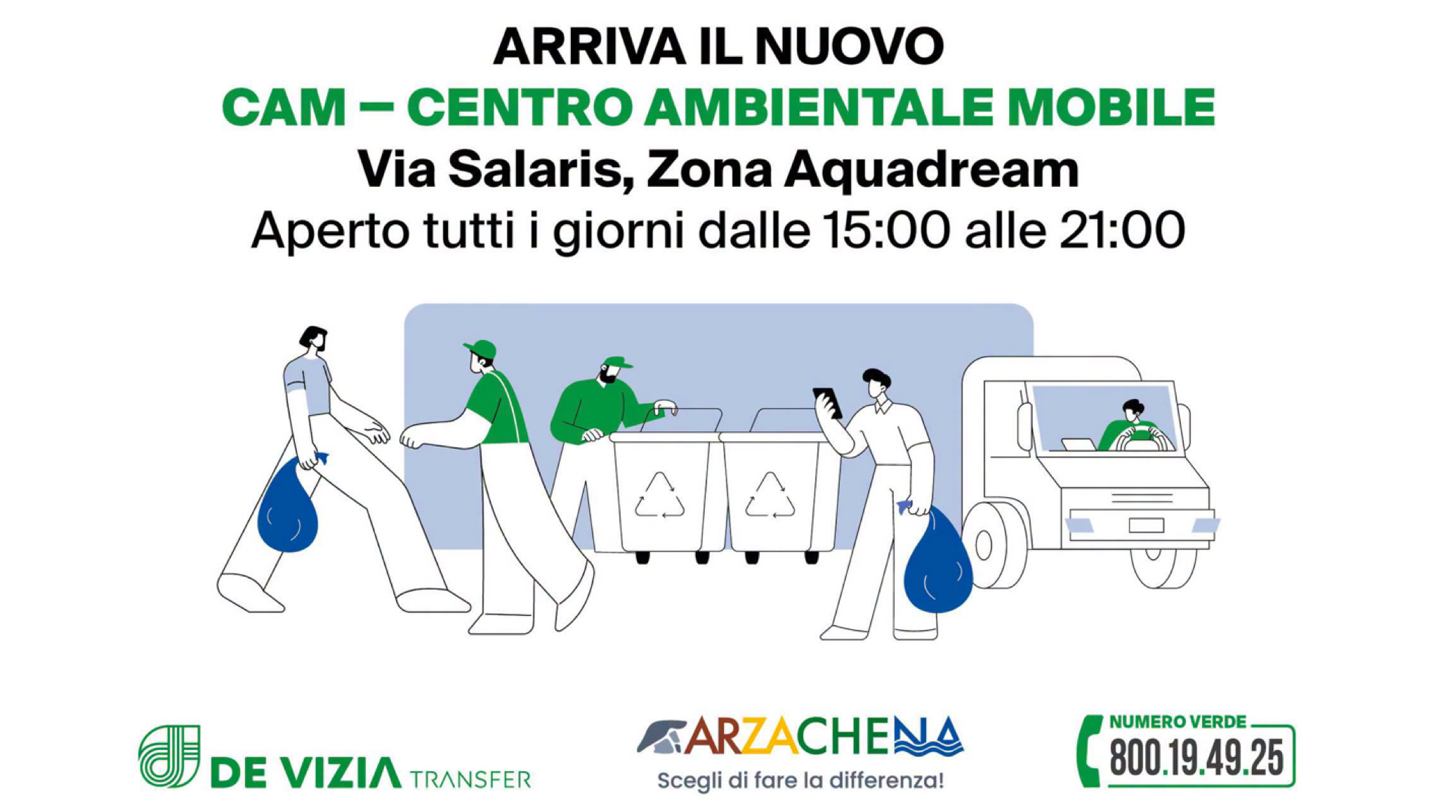 Arzachena, basta isole ecologiche, arriva il Centro Ambientale mobile