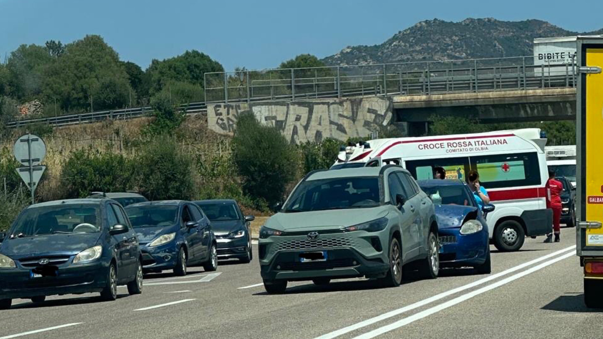 Olbia, tamponamento a catena sulla Olbia-Sassari