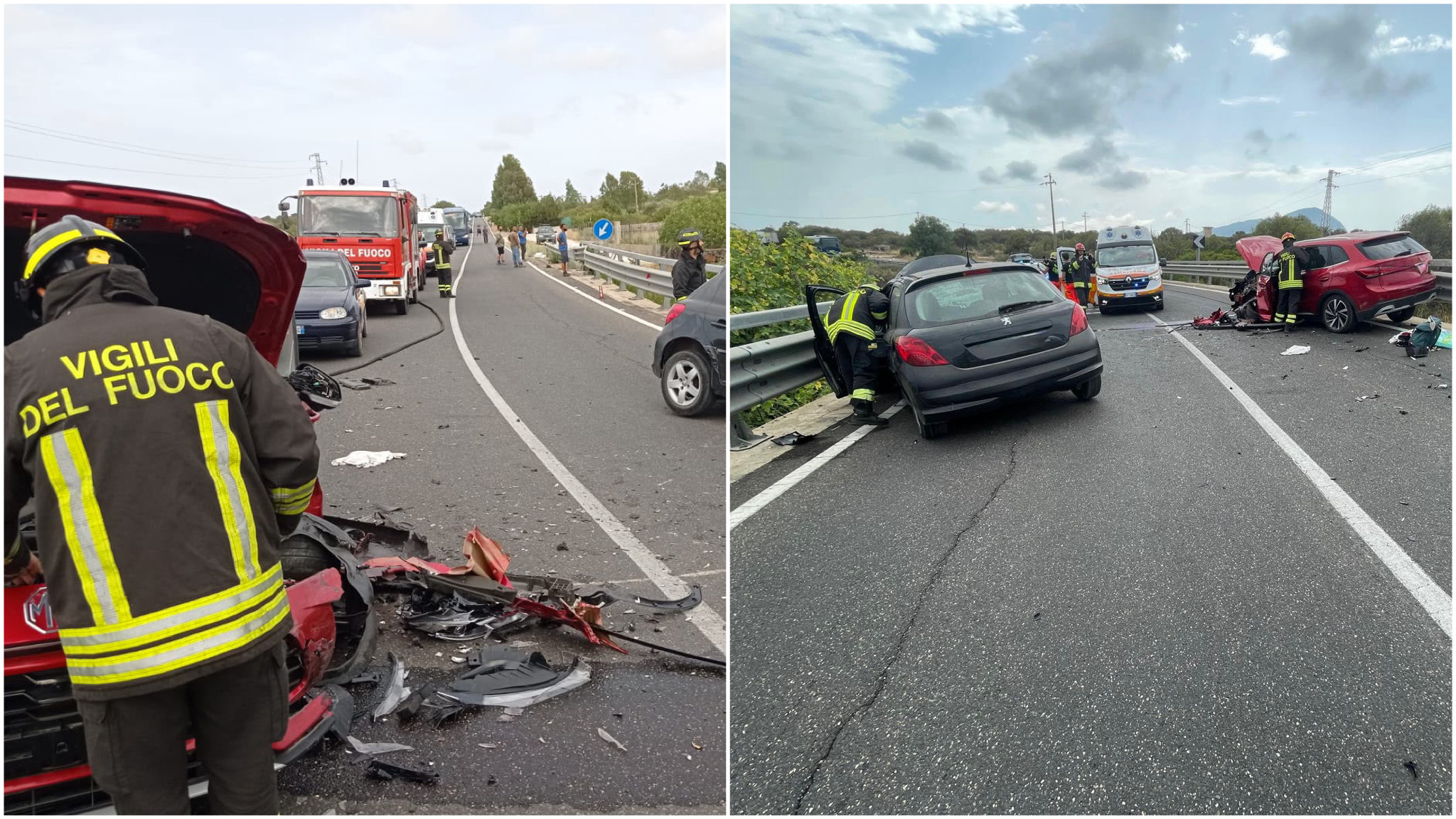 Violento scontro tra due auto sulla 125: 4 feriti