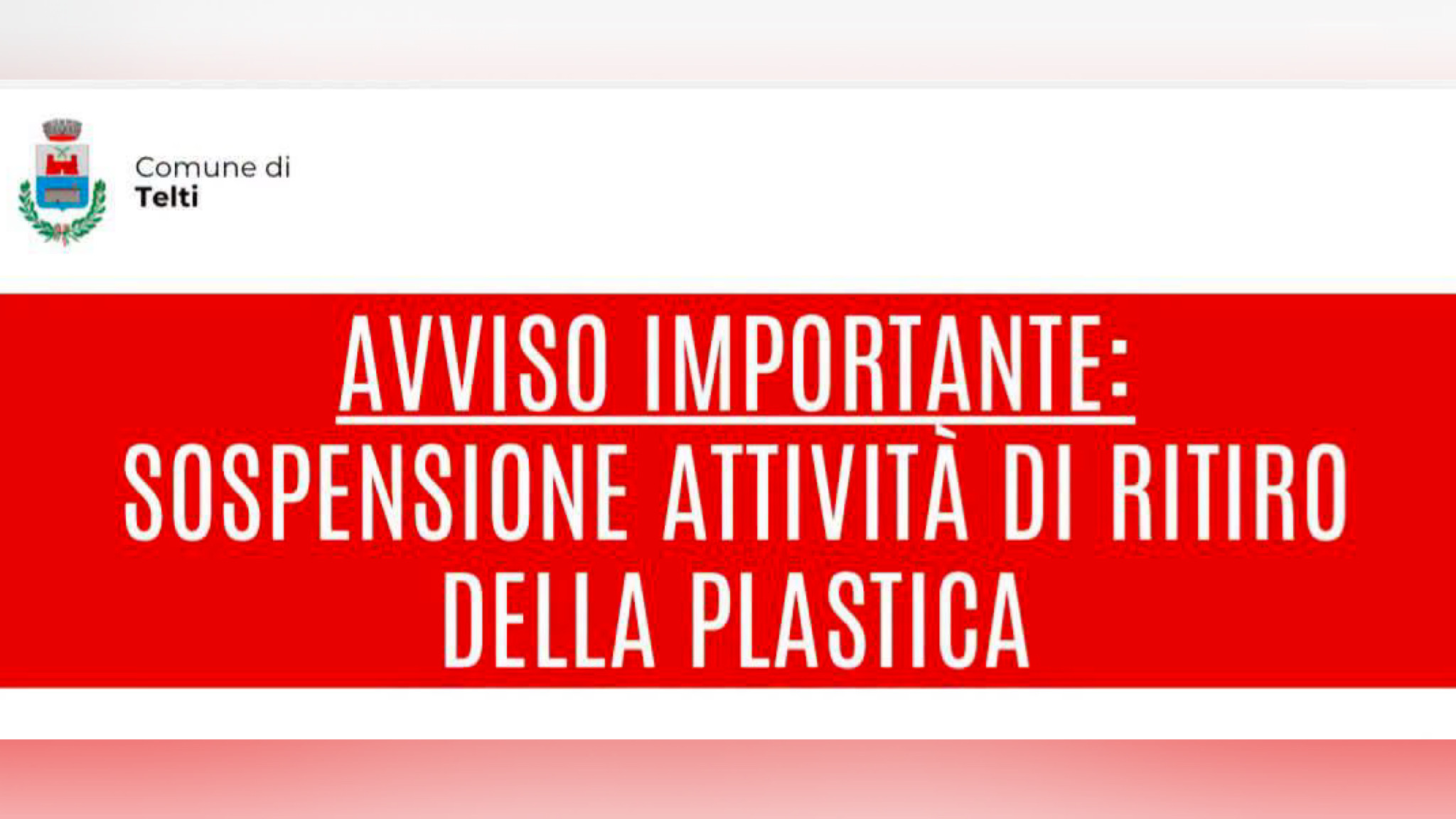 Telti, sospensione del servizio di ritiro della plastica