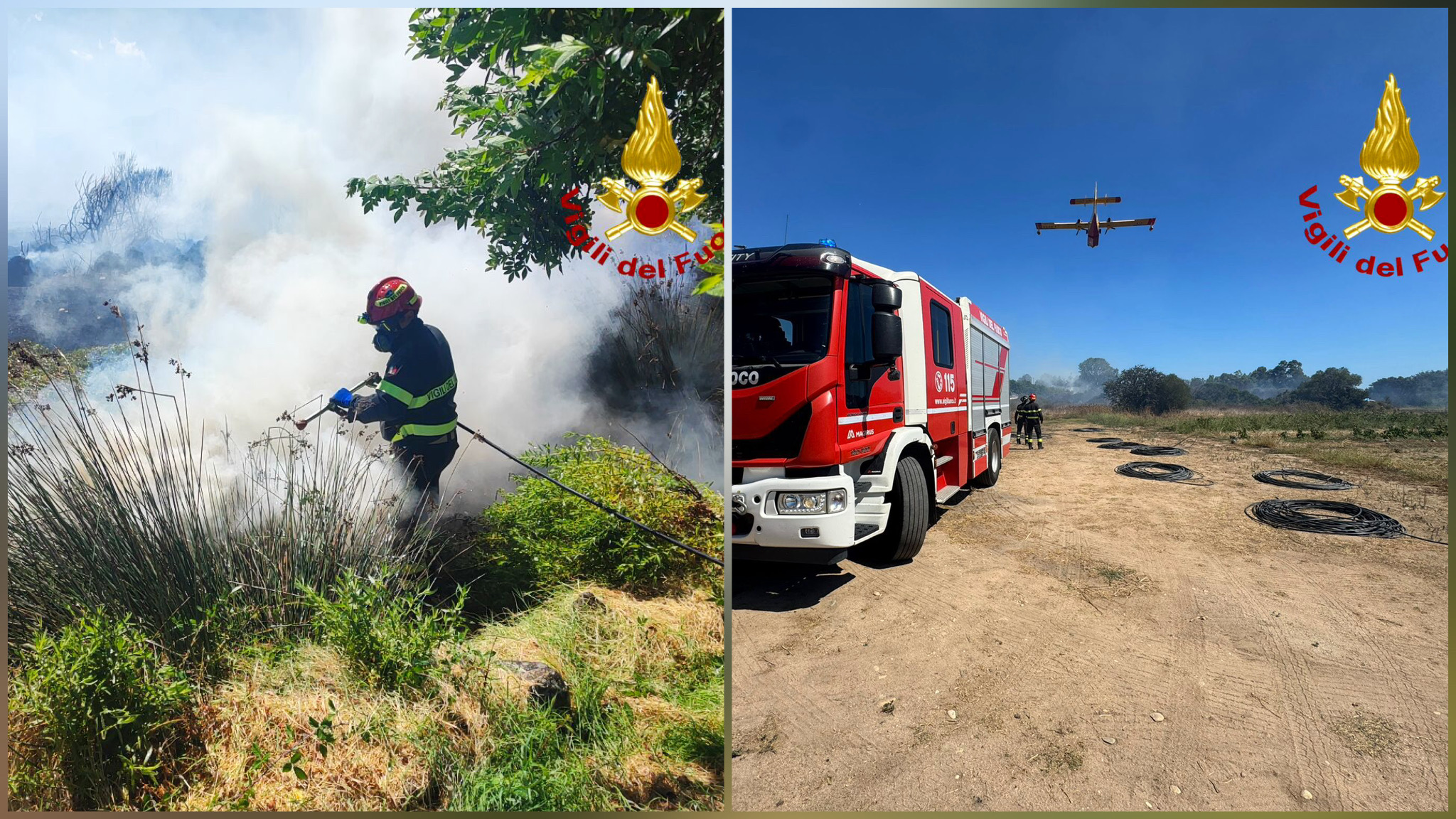San Teodoro, incendio in zona la Cinta: sul posto squadre a terra, due canadair e super puma