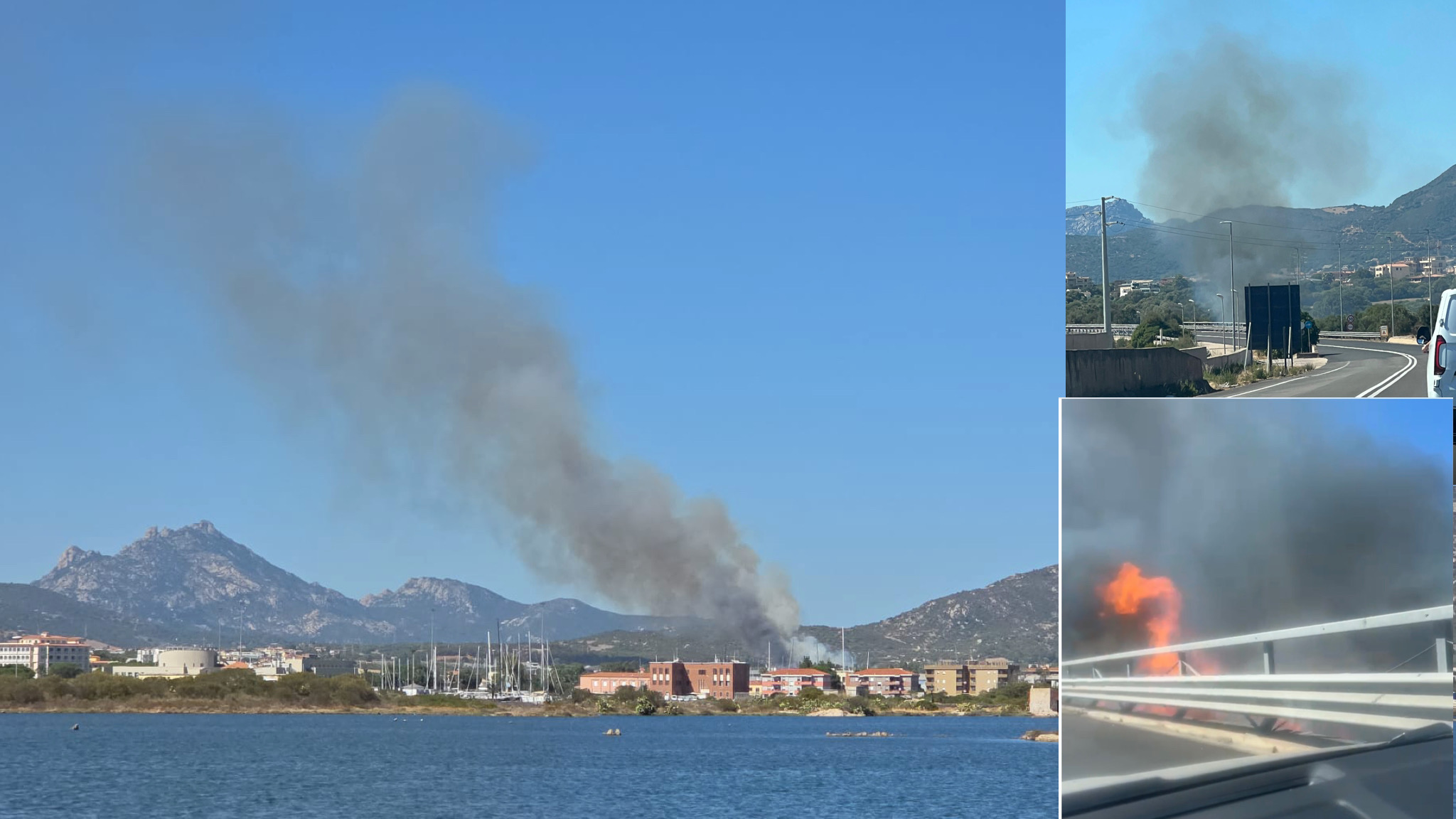 Olbia, incendio in località Cabu Abbas