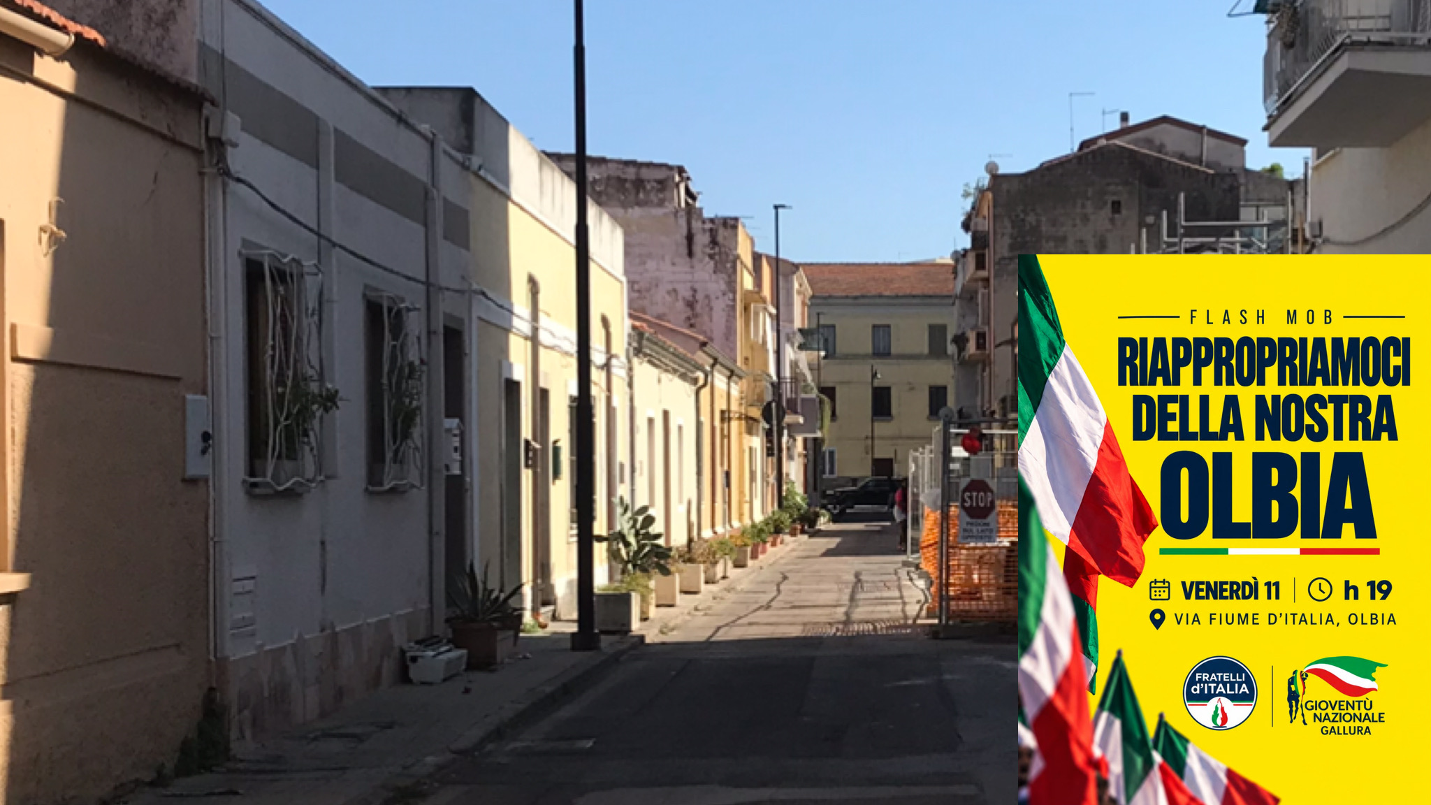 Sicurezza a Olbia: Fratelli d'Italia e Gioventù Nazionale organizzano un flash mob nel quartiere San Simplicio